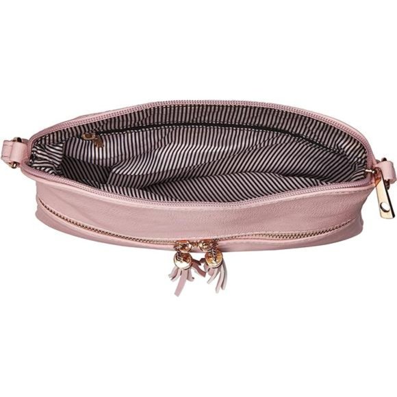 Pink Cute Lightweight Medium Crossbody Bag with Tassel - Picture 6 of 6